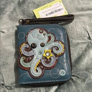 Chala Blue Octopus Wallet
